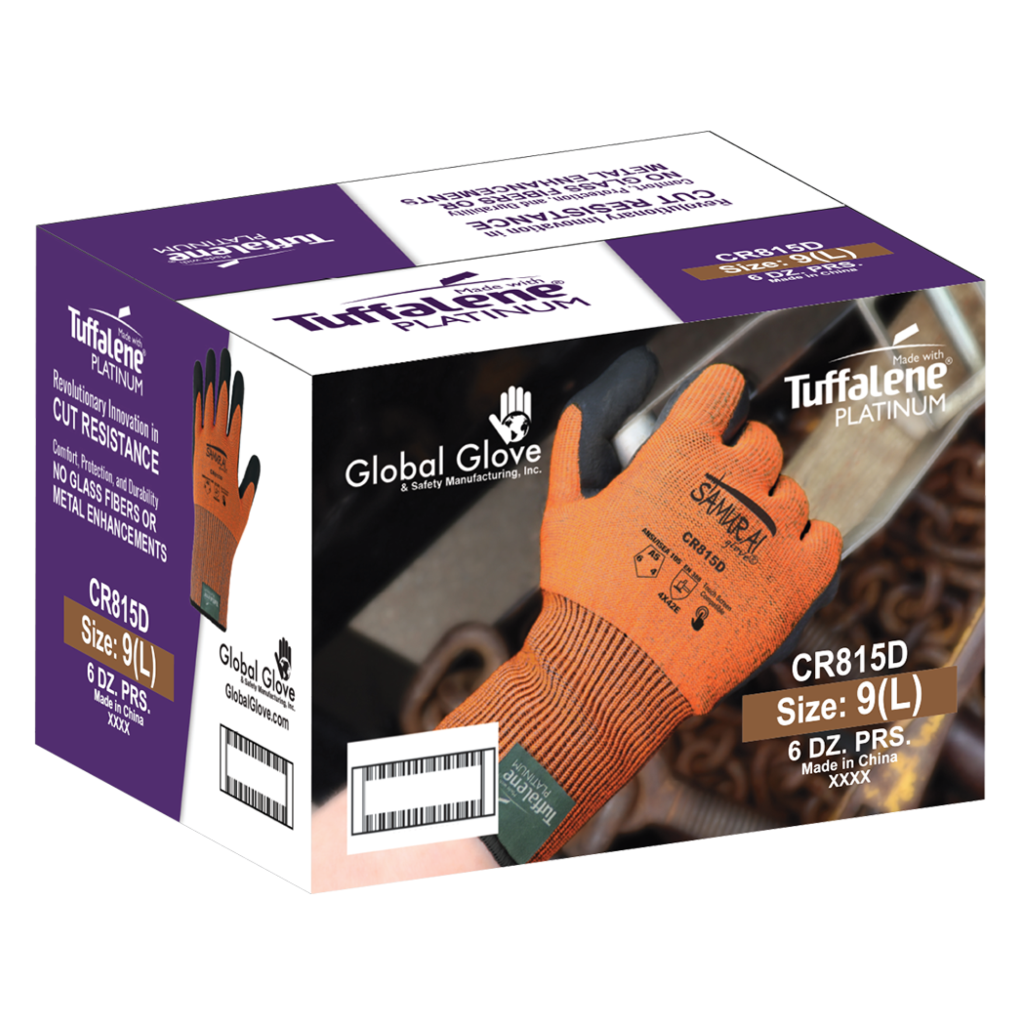 Global Glove Samurai Glove High-Visibility Cut Resistant Coated Touch Screen Gloves from GME Supply